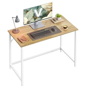 VASAGLE Computer Desk, Office Desk, 100 x 50 x 76 cm, for Study, Bedroom, Living Room, Natural Oak and Pearl White LWD041W70V1 VASAGLE Computer Desk, Office Desk, 100 x 50 x 76 cm, for Study, Bedroom, Living Room, Natural Oak and Pearl White LWD041W70V1