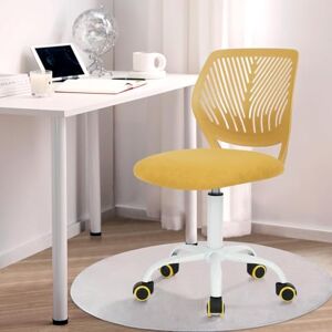 FurnitureR Children's Desk Chair, Adjustable Height Swivel Chair with Small Hole Backrest Design, Suitable for Kids' Bedroom or Study Room, Molandi Lime Yellow, 38x39x85H FurnitureR Children's Desk Chair, Adjustable Height Swivel Chair with Small Hole Backrest Design, Suitable for Kids' Bedroom or Study Room, Molandi Lime Yellow, 38x39x85H