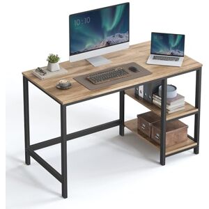 VASAGLE Computer Desk, Office Desk, 120 x 60 x 76 cm, Industrial Style, for Study, Bedroom, Living Room, Camel Brown and Ink Black LWD047K01 VASAGLE Computer Desk, Office Desk, 120 x 60 x 76 cm, Industrial Style, for Study, Bedroom, Living Room, Camel Brown and Ink Black LWD047K01