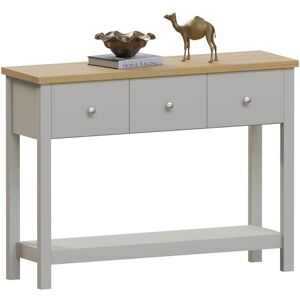 Vida Designs Arlington Console Table Shelf Hallway Side End Dressing Table MDF (Grey, 3 Drawer) Vida Designs Arlington Console Table Shelf Hallway Side End Dressing Table MDF (Grey, 3 Drawer)