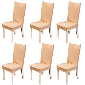 OKYUK Dining Chair Covers Set of 6, Stretch Dining Chair Protective Printed Slipcovers, Elastic Removable Washable Chair Protector Seat Covers for Dining Room Banquet Party Home Decor Yellow Colour OKYUK Dining Chair Covers Set of 6, Stretch Dining Chair Protective Printed Slipcovers, Elastic Removable Washable Chair Protector Seat Covers for Dining Room Banquet Party Home Decor Yellow Colour