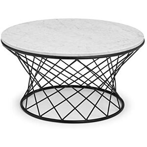 Julian Bowen Trevi Real Marble Coffee Table White Marble/Black Tables Julian Bowen Trevi Real Marble Coffee Table White Marble/Black Tables