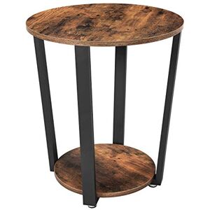 VASAGLE Side Table Round Table with Steel Frame for Living Room Bedroom Easy Assembly Industrial Rustic Brown and Black LET57X VASAGLE Side Table Round Table with Steel Frame for Living Room Bedroom Easy Assembly Industrial Rustic Brown and Black LET57X