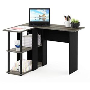 Furinno Abbott L-Shape Writing Desk, Computer Desk with Bookshelf, French Oak/Black, 104.5 (W) x 73.51 (H) x 87.5 (D) cm Furinno Abbott L-Shape Writing Desk, Computer Desk with Bookshelf, French Oak/Black, 104.5 (W) x 73.51 (H) x 87.5 (D) cm