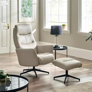 Julian Bowen Priya Grey Recliner Chair and Stool Faux Leather Julian Bowen Priya Grey Recliner Chair and Stool Faux Leather