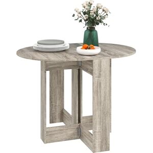 HOMCOM Folding Dining Table, Space-saving Drop Leaf Table for Small Space, Kitchen, Dining Room, Grey HOMCOM Folding Dining Table, Space-saving Drop Leaf Table for Small Space, Kitchen, Dining Room, Grey