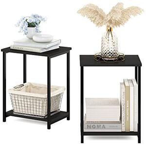 Furinno Simplistic Industrial Metal Frame Side Table, 2-Pack, Espresso Furinno Simplistic Industrial Metal Frame Side Table, 2-Pack, Espresso