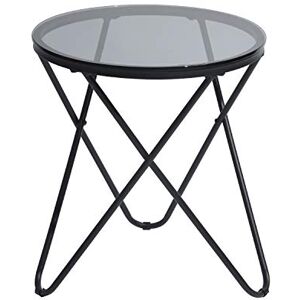 FurnitureR Glass Coffee Shelf Side Table for Living Room Round End Low Tea table Metal Frame Nightstand for Bedroom, Minimalism Bedside Table,45x46cm,Black FurnitureR Glass Coffee Shelf Side Table for Living Room Round End Low Tea table Metal Frame Nightstand for Bedroom, Minimalism Bedside Table,45x46cm,Black