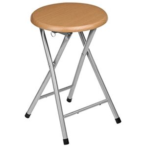 Premier Housewares Foldable/Stool/Folding Chair Wood Veneer Seat Retracting/Folding Stool Silver Metal Legs Folding Chairs Indoor/Bar Stools 30 x 30 x 47 Premier Housewares Foldable/Stool/Folding Chair Wood Veneer Seat Retracting/Folding Stool Silver Metal Legs Folding Chairs Indoor/Bar Stools 30 x 30 x 47