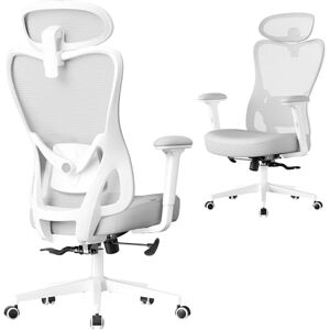 SONGMICS Ergonomic Office Chair, Computer Desk Chair, Adjustable Lumbar Support and Headrest, 150 kg Weight Capacity, Height Adjustable, Dove Grey OBN066GD02 SONGMICS Ergonomic Office Chair, Computer Desk Chair, Adjustable Lumbar Support and Headrest, 150 kg Weight Capacity, Height Adjustable, Dove Grey OBN066GD02