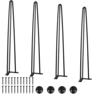 VEVOR Hairpin Table Legs 0.7M, Set of 4 Desk Legs 408.2KG Load Capacity, Hairpin Desk Legs 3 Rods for Desk Chairs Bench Dining End Table, Solid Carbon Steel Heavy Duty Furniture Legs Black VEVOR Hairpin Table Legs 0.7M, Set of 4 Desk Legs 408.2KG Load Capacity, Hairpin Desk Legs 3 Rods for Desk Chairs Bench Dining End Table, Solid Carbon Steel Heavy Duty Furniture Legs Black