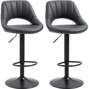 HOMCOM Bar Stools Set of 2, Swivel Barstools with Adjustable Height, Backrest and Footrest, Modern PU Leather Upholstered Breakfast Bar Chairs for Kitchen Island, Counter, Dining Room, Grey HOMCOM Bar Stools Set of 2, Swivel Barstools with Adjustable Height, Backrest and Footrest, Modern PU Leather Upholstered Breakfast Bar Chairs for Kitchen Island, Counter, Dining Room, Grey