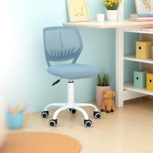 FurnitureR Children's Desk Chair, Adjustable Height Swivel Chair with Small Hole Backrest Design, Suitable for Kids' Bedroom or Study Room, Molandi Blue, 38x39x85H FurnitureR Children's Desk Chair, Adjustable Height Swivel Chair with Small Hole Backrest Design, Suitable for Kids' Bedroom or Study Room, Molandi Blue, 38x39x85H