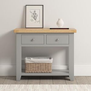 Seconique Windsor 2 Drawer Console Table in Pebble Grey/Oak Seconique Windsor 2 Drawer Console Table in Pebble Grey/Oak