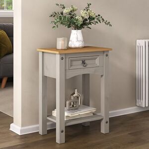 Mews Corona Console Table Pine Grey Wax 1 Drawer Solid Wood Side Table Mews Corona Console Table Pine Grey Wax 1 Drawer Solid Wood Side Table