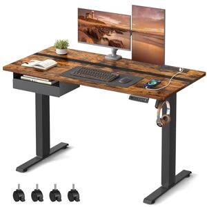 VASAGLE Height Adjustable Electric Standing Desk - Rustic Brown and Black - 60x120 cm VASAGLE Height Adjustable Electric Standing Desk - Rustic Brown and Black - 60x120 cm