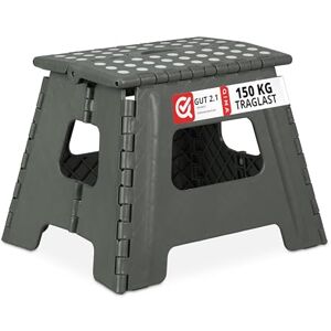 Relaxdays Folding L, Portable, Step, Kids’ Bathroom Stool for up to 120 kg, Plastic, 32.5 cm Tall, One Size Relaxdays Folding L, Portable, Step, Kids’ Bathroom Stool for up to 120 kg, Plastic, 32.5 cm Tall, One Size