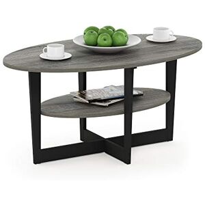Furinno JAYA Oval Coffee Table, Side Table, French Oak/Black Furinno JAYA Oval Coffee Table, Side Table, French Oak/Black