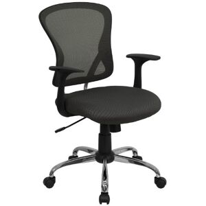 Flash Furniture Mid-Back Mesh Swivel Task Chair with Chrome Base and Arms, Metal, Dark Grey, 73.66 x 60.96 x 27.94 cm Flash Furniture Mid-Back Mesh Swivel Task Chair with Chrome Base and Arms, Metal, Dark Grey, 73.66 x 60.96 x 27.94 cm
