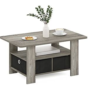 Furinno Andrey Coffee Table with Bin Drawer, French Oak/Black, 80 (W) x 39.6 (H) x 48.3 (D) cm Furinno Andrey Coffee Table with Bin Drawer, French Oak/Black, 80 (W) x 39.6 (H) x 48.3 (D) cm
