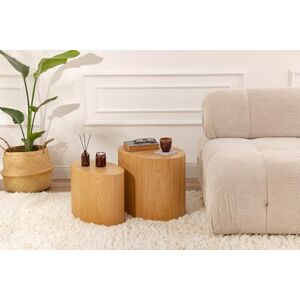 Hanah Home Side Table Set, Oak, 49 x 41 x 40 cm, Made from 100% MDF, Natural Oak Wood Coating, Perfect for Modern Home, Office & Study Spaces, Elegant and Functional Design Hanah Home Side Table Set, Oak, 49 x 41 x 40 cm, Made from 100% MDF, Natural Oak Wood Coating, Perfect for Modern Home, Office & Study Spaces, Elegant and Functional Design