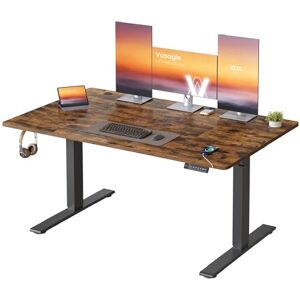 VASAGLE Electric Standing Desk, 140 x 80 cm, USB C Port, Cable Tray, Height Adjustable Desk, Sedentary Reminder, 3 Memory Heights, for Home Office, Rustic Brown LSD144KD03 VASAGLE Electric Standing Desk, 140 x 80 cm, USB C Port, Cable Tray, Height Adjustable Desk, Sedentary Reminder, 3 Memory Heights, for Home Office, Rustic Brown LSD144KD03