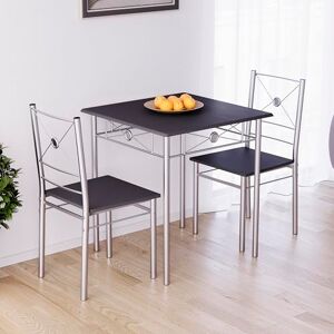 Vida Designs Roslyn 2 Seater Dining Table & Chairs Set – Compact 3 Piece Kitchen Breakfast Set, Modern Space-Saving Dining Room Furniture – Black Vida Designs Roslyn 2 Seater Dining Table & Chairs Set – Compact 3 Piece Kitchen Breakfast Set, Modern Space-Saving Dining Room Furniture – Black