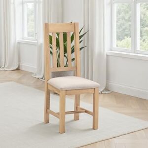 Seconique Windsor Slatted Dining Chair Pair Box of 2 in Natural Oak/Oat Fabric Seconique Windsor Slatted Dining Chair Pair Box of 2 in Natural Oak/Oat Fabric