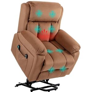 HOMCOM Lift Chair Riser and Recliner Chair with Vibration Massage, Heat, Brown HOMCOM Lift Chair Riser and Recliner Chair with Vibration Massage, Heat, Brown