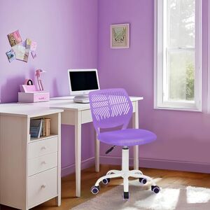 FurnitureR Children's Desk Chair, Adjustable Height Swivel Chair with Small Hole Backrest Design, Suitable for Kids' Bedroom or Study Room, Purple, 38x39x85H FurnitureR Children's Desk Chair, Adjustable Height Swivel Chair with Small Hole Backrest Design, Suitable for Kids' Bedroom or Study Room, Purple, 38x39x85H