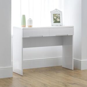 Julian Bowen Manhattan Dressing Table With 2 Drawers High Gloss White Tables Julian Bowen Manhattan Dressing Table With 2 Drawers High Gloss White Tables