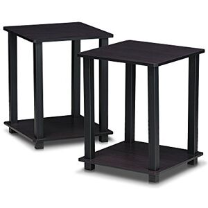 Furinno Simplistic 2-Pack End Table, Side Table, Nightstand, Dark Walnut, 39.6 x 39.6 cm (2-Pack) Furinno Simplistic 2-Pack End Table, Side Table, Nightstand, Dark Walnut, 39.6 x 39.6 cm (2-Pack)