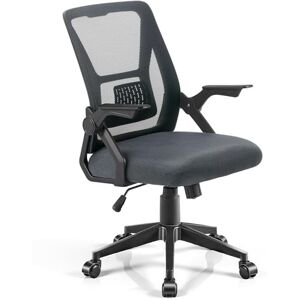 VECELO Office Chair Ergonomic Desk Height-Adjustable with 90° Flip-up Armrests and Mesh Lumbar Support Silent Casters for Computer Task Work VECELO Office Chair Ergonomic Desk Height-Adjustable with 90° Flip-up Armrests and Mesh Lumbar Support Silent Casters for Computer Task Work