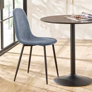 Julian Bowen Lottie Dining Chairs Set of 4 Blue Chenille Upholstered Kitchen Chairs with Black Metal Legs for Dining Room, Modern Industrial Design H87cm x W42cm Julian Bowen Lottie Dining Chairs Set of 4 Blue Chenille Upholstered Kitchen Chairs with Black Metal Legs for Dining Room, Modern Industrial Design H87cm x W42cm