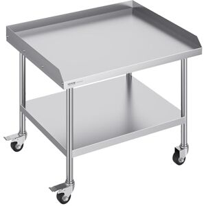 VEVOR Stainless Steel Work Table, 30 x 36 x 30 Inch Commercial Food Prep Worktable with 4 Wheels, Casters, 3-Sided Backsplash Heavy Duty Prep Worktable, Metal Work Table for Restaurant Home Hotel VEVOR Stainless Steel Work Table, 30 x 36 x 30 Inch Commercial Food Prep Worktable with 4 Wheels, Casters, 3-Sided Backsplash Heavy Duty Prep Worktable, Metal Work Table for Restaurant Home Hotel