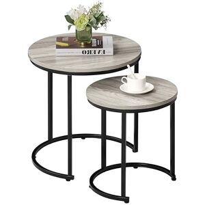 Vida Designs Brooklyn Nest of 2 Round Tables Living Room Stacking side End Tables Metal Frame (Grey) Vida Designs Brooklyn Nest of 2 Round Tables Living Room Stacking side End Tables Metal Frame (Grey)