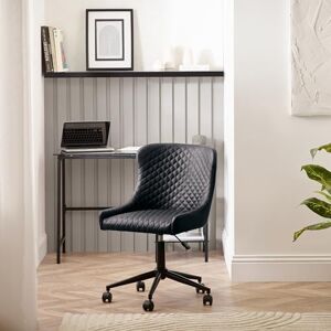 Julian Bowen Luxe Office Chair in Black Faux Leather, 52 x 60cm Julian Bowen Luxe Office Chair in Black Faux Leather, 52 x 60cm