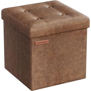 SONGMICS MAZIE Collection Storage Ottoman, 38 cm Folding Foot Rest Stool, Ottoman Storage Box, Easy Assembly, for Living Room, Bedroom, Entryway, Coffee Brown LSF030K51 SONGMICS MAZIE Collection Storage Ottoman, 38 cm Folding Foot Rest Stool, Ottoman Storage Box, Easy Assembly, for Living Room, Bedroom, Entryway, Coffee Brown LSF030K51