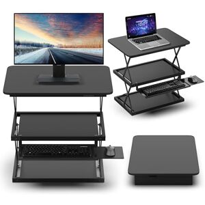 Uncaged Ergonomics CHANGEdesk Tall Ergonomic Standing Desk Converter for Laptops Single Monitors Adjustable Height Desktop Sit Stand-up Riser with Keyboard Tray Affordable Compact Small Computer Workstation Black Uncaged Ergonomics CHANGEdesk Tall Ergonomic Standing Desk Converter for Laptops Single Monitors Adjustable Height Desktop Sit Stand-up Riser with Keyboard Tray Affordable Compact Small Computer Workstation Black