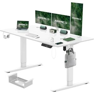 JUMMICO Electric Height Adjustable Desk 180x80 cm with Charging Station, Height Adjustable Computer Desk with Cable Management, Ergonomic Sit-Stand Desk Adjustable Height Table, White JUMMICO Electric Height Adjustable Desk 180x80 cm with Charging Station, Height Adjustable Computer Desk with Cable Management, Ergonomic Sit-Stand Desk Adjustable Height Table, White