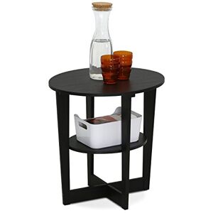 Furinno JAYA Oval Side Table, Nightstand, Walnut Furinno JAYA Oval Side Table, Nightstand, Walnut