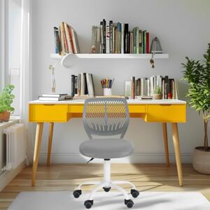 FurnitureR Home Office Writing Task Chair Ergonomic Kids Teens Boys Girls Study Adjustable Height Swivel Computer Laptop Desk Chair, 40x38.5x87cm, Grey FurnitureR Home Office Writing Task Chair Ergonomic Kids Teens Boys Girls Study Adjustable Height Swivel Computer Laptop Desk Chair, 40x38.5x87cm, Grey