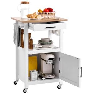 VEVOR Kitchen Island Cart with Single Door Cabinet, Mobile Carts with Drawer, Towel Rack, Hooks, Portable Table on Swivel Wheels, Small Coffee Islands Microwave Stand for Dining Room, 45x59cm, White VEVOR Kitchen Island Cart with Single Door Cabinet, Mobile Carts with Drawer, Towel Rack, Hooks, Portable Table on Swivel Wheels, Small Coffee Islands Microwave Stand for Dining Room, 45x59cm, White