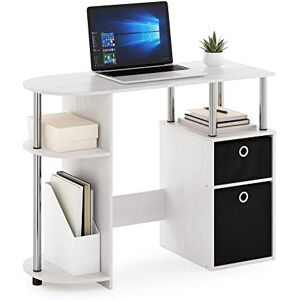 Furinno Computer Study Desk with Bin Drawers, White Oak/Stainless Steel/Black, 39.62 (D) x 97.54 (W) x 72.39 (H) cm Furinno Computer Study Desk with Bin Drawers, White Oak/Stainless Steel/Black, 39.62 (D) x 97.54 (W) x 72.39 (H) cm