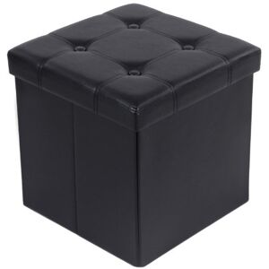 SONGMICS Storage Ottoman, Footstool, Holds up to 300 kg, Synthetic Leather, Upholstered Storage Stool, Black LSF030B05 SONGMICS Storage Ottoman, Footstool, Holds up to 300 kg, Synthetic Leather, Upholstered Storage Stool, Black LSF030B05