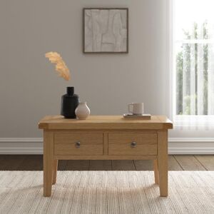 Seconique Windsor 2 Drawer Coffee Table in Natural Oak Seconique Windsor 2 Drawer Coffee Table in Natural Oak
