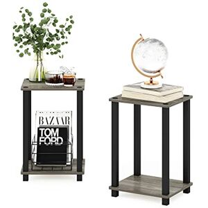 Furinno Simplistic End Table, Side Table, Nightstand, Small, Set of 2, French Oak/Black Furinno Simplistic End Table, Side Table, Nightstand, Small, Set of 2, French Oak/Black