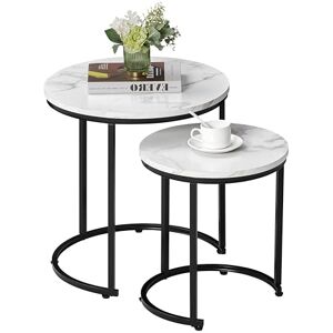 Vida Designs Brooklyn Nest of 2 Round Tables Living Room Stacking side End Tables Metal Frame (Marble) Vida Designs Brooklyn Nest of 2 Round Tables Living Room Stacking side End Tables Metal Frame (Marble)