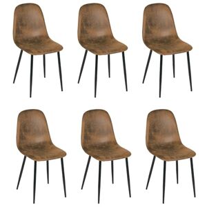 FurnitureR Kitchen Dining Chairs Set of 6 Dining Chairs Suede Leather Upholstered seat with Metal Legs Dressing Lounge Home(Brown,6) FurnitureR Kitchen Dining Chairs Set of 6 Dining Chairs Suede Leather Upholstered seat with Metal Legs Dressing Lounge Home(Brown,6)