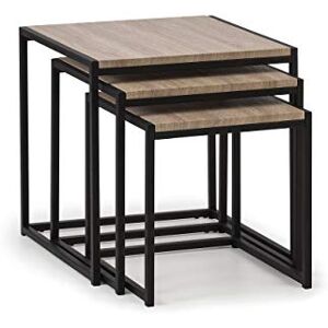 Julian Bowen Tribeca Nest Of 3 Tables Black/Sonoma Oak Nesting Julian Bowen Tribeca Nest Of 3 Tables Black/Sonoma Oak Nesting